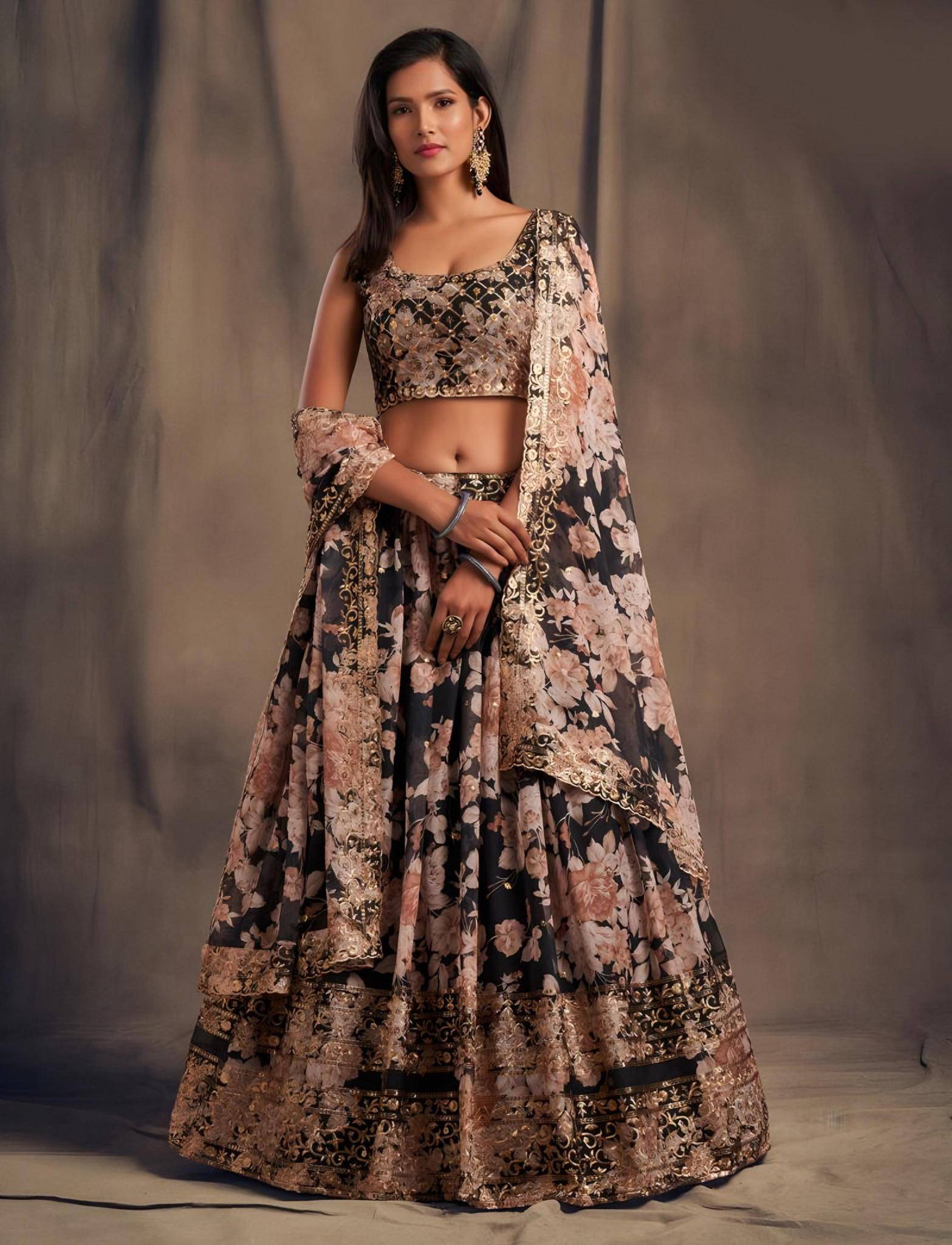 MC9202 ORGENZA Lehenga Choli Wholesalers in Ahmedabad